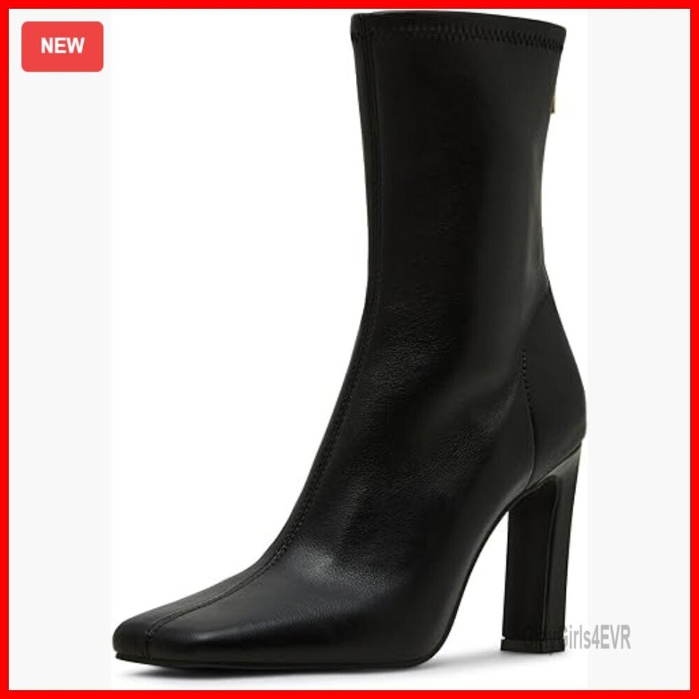 Mid-Calf Boots with 2 Inch Heel, Square Toe, Full Zipper